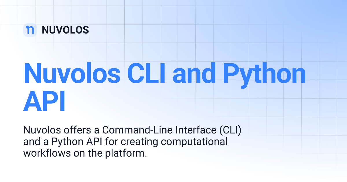 Nuvolos CLI and Python API | NUVOLOS